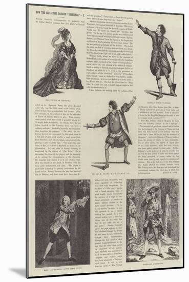 How the Old Actors Dressed Shakspere-James Godwin-Mounted Premium Giclee Print