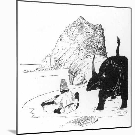 How the Rhino Got His Skin-Rudyard Kipling-Mounted Art Print