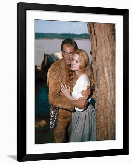 HOW THE WEST WAS WON, 1962 directed by HENRY HATHAWAY (The River) James Stewart and Carroll Baker (-null-Framed Photo