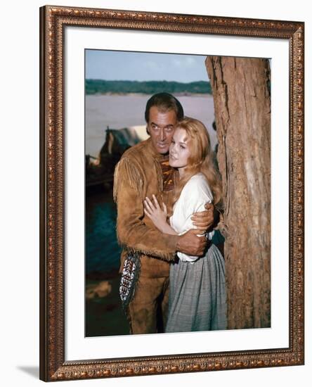 HOW THE WEST WAS WON, 1962 directed by HENRY HATHAWAY (The River) James Stewart and Carroll Baker (-null-Framed Photo