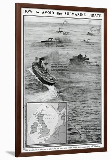 How to Avoid the Submarine Pirate-G.h. Davis-Framed Art Print