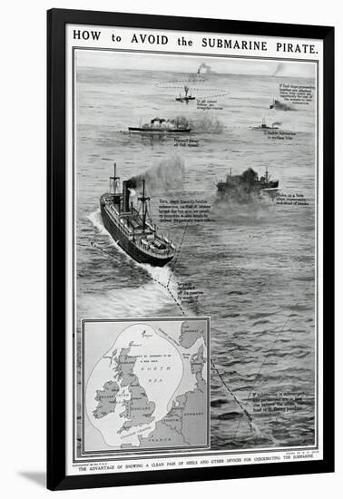 How to Avoid the Submarine Pirate-G.h. Davis-Framed Art Print