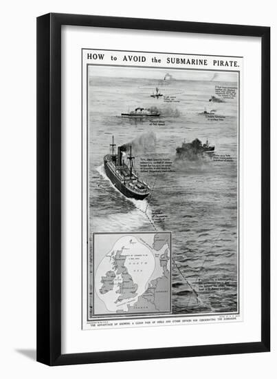 How to Avoid the Submarine Pirate-G.h. Davis-Framed Art Print