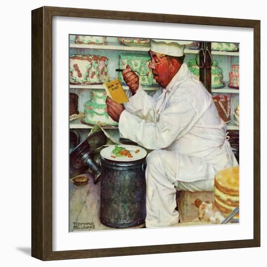 "How to Diet", January 3,1953-Norman Rockwell-Framed Giclee Print