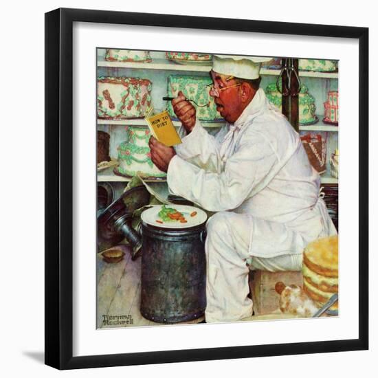 "How to Diet", January 3,1953-Norman Rockwell-Framed Premium Giclee Print