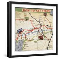 How to Get There, An Interesting and Educational Board Game for 2,3 or 4 Players, London, ca. 1909-null-Framed Giclee Print