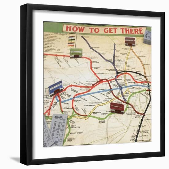 How to Get There, An Interesting and Educational Board Game for 2,3 or 4 Players, London, ca. 1909-null-Framed Giclee Print