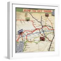 How to Get There, An Interesting and Educational Board Game for 2,3 or 4 Players, London, ca. 1909-null-Framed Giclee Print