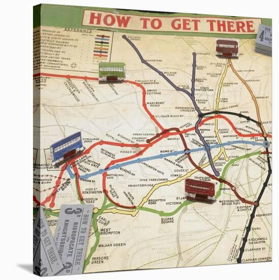 How to Get There, An Interesting and Educational Board Game for 2,3 or 4 Players, London, ca. 1909-null-Stretched Canvas