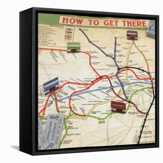 How to Get There, An Interesting and Educational Board Game for 2,3 or 4 Players, London, ca. 1909-null-Framed Stretched Canvas