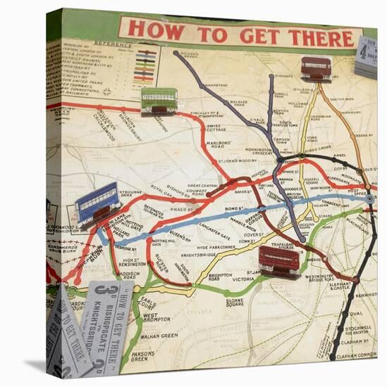 How to Get There, An Interesting and Educational Board Game for 2,3 or 4 Players, London, ca. 1909-null-Stretched Canvas