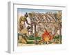 How to Grill Animals, from "Brevis Narratio...", Published by Theodore de Bry, 1591-Theodor de Bry-Framed Giclee Print