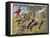 How to Hunt the Deer - 14Th Century Miniature-null-Framed Stretched Canvas