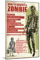 How To Identify a Zombie by Retro-A-Go-Go Poster-null-Mounted Poster