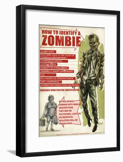 How To Identify A Zombie-null-Framed Poster