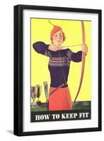 How to Keep Fit, Woman Archer-null-Framed Art Print