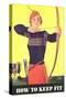 How to Keep Fit, Woman Archer-Found Image Press-Stretched Canvas