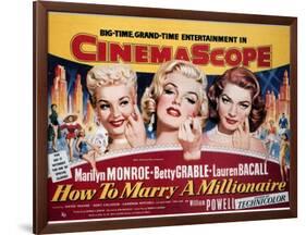 How To Marry A Millionaire, Betty Grable, Marilyn Monroe, Lauren Bacall, 1953-null-Framed Art Print