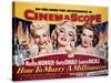 How To Marry A Millionaire, Betty Grable, Marilyn Monroe, Lauren Bacall, 1953-null-Stretched Canvas