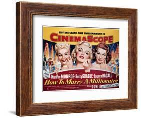 How To Marry A Millionaire, Betty Grable, Marilyn Monroe, Lauren Bacall, 1953-null-Framed Art Print