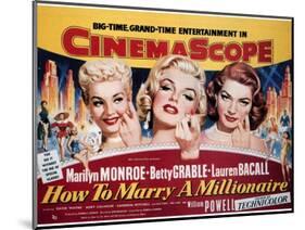 How To Marry A Millionaire, Betty Grable, Marilyn Monroe, Lauren Bacall, 1953-null-Mounted Art Print