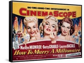 How To Marry A Millionaire, Betty Grable, Marilyn Monroe, Lauren Bacall, 1953-null-Framed Stretched Canvas