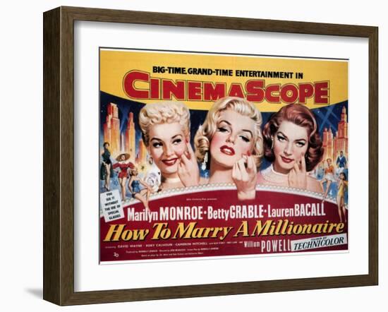 How To Marry A Millionaire, Betty Grable, Marilyn Monroe, Lauren Bacall, 1953-null-Framed Art Print