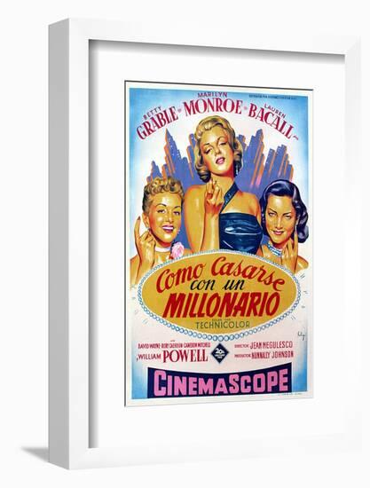 How to Marry a Millionaire, Betty Grable, Marilyn Monroe, Lauren Bacall, 1953-null-Framed Photo