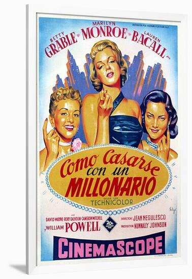 How to Marry a Millionaire, Betty Grable, Marilyn Monroe, Lauren Bacall, 1953-null-Framed Photo