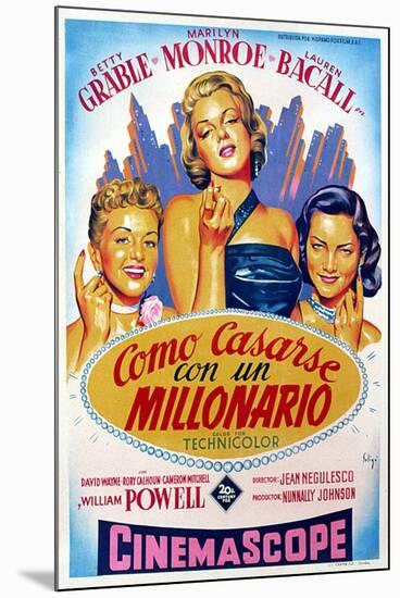 How to Marry a Millionaire, Betty Grable, Marilyn Monroe, Lauren Bacall, 1953-null-Mounted Photo