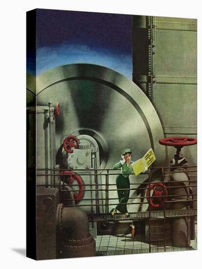 "How to Operate a Power Plant," October 2, 1943-Russell Patterson-Stretched Canvas