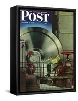 "How to Operate a Power Plant," Saturday Evening Post Cover, October 2, 1943-Russell Patterson-Framed Stretched Canvas