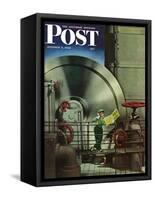 "How to Operate a Power Plant," Saturday Evening Post Cover, October 2, 1943-Russell Patterson-Framed Stretched Canvas