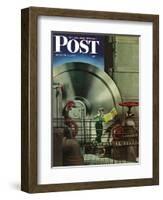 "How to Operate a Power Plant," Saturday Evening Post Cover, October 2, 1943-Russell Patterson-Framed Giclee Print