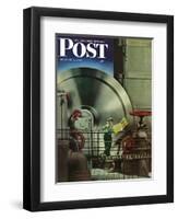 "How to Operate a Power Plant," Saturday Evening Post Cover, October 2, 1943-Russell Patterson-Framed Giclee Print