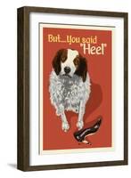 How to speak dog - Heel?-Lantern Press-Framed Art Print