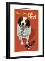 How to speak dog - Heel?-Lantern Press-Framed Art Print