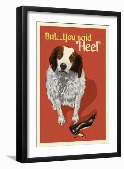 How to speak dog - Heel?-Lantern Press-Framed Art Print