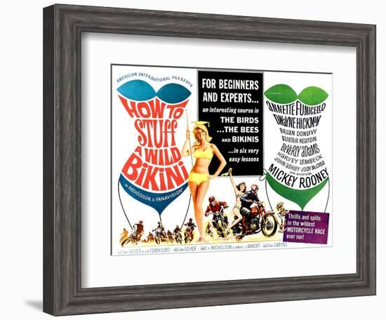 How to Stuff a Wild Bikini, half-sheet poster, 1965-null-Framed Art Print