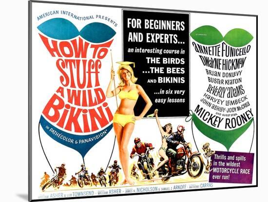 How to Stuff a Wild Bikini, half-sheet poster, 1965-null-Mounted Art Print