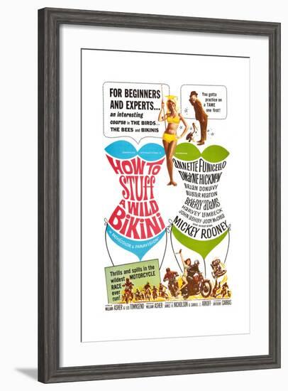 How to Stuff a Wild Bikini, Mary Hughes; Mickey Rooney, 1965-null-Framed Art Print