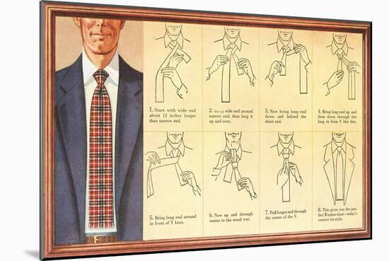 How to Tie a Four-In-Hand Knot-null-Mounted Premium Giclee Print