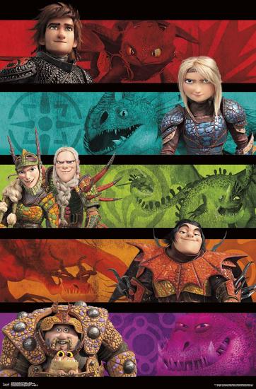 HOW TO TRAIN YOUR DRAGON 3 - GROUP-null-Lamina Framed Poster