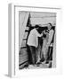 Howard Carter and a colleague excavating a tomb in the Valley of the Kings, Egypt, 1922-Harry Burton-Framed Photographic Print