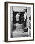 Howard Carter and a colleague excavating a tomb in the Valley of the Kings, Egypt, 1922-Harry Burton-Framed Photographic Print