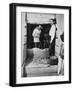 Howard Carter and a colleague excavating a tomb in the Valley of the Kings, Egypt, 1922-Harry Burton-Framed Photographic Print