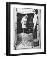 Howard Carter at the Entrance to Tutankhamun's Tomb, Luxor, Egypt, 1922-1923-null-Framed Giclee Print