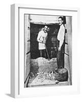 Howard Carter at the Entrance to Tutankhamun's Tomb, Luxor, Egypt, 1922-1923-null-Framed Giclee Print