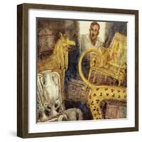 Howard Carter Discovered the Lost Burial Chamber of Tutankhamen-John Millar Watt-Framed Giclee Print