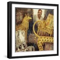 Howard Carter Discovered the Lost Burial Chamber of Tutankhamen-John Millar Watt-Framed Giclee Print